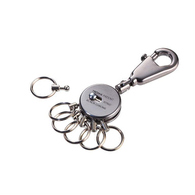 troika-keyring-with-carabiner-and-6-rings-black-chrome