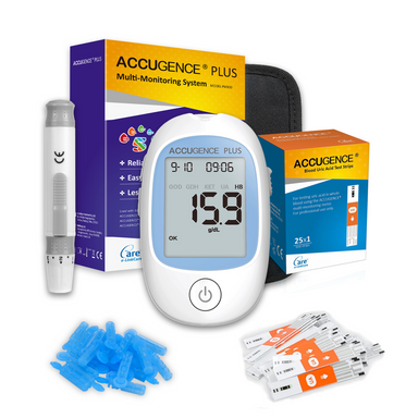 Accugence - Blood Uric Acid Meter Starter Kit with 25 x Uric Acid Strips - Omninela