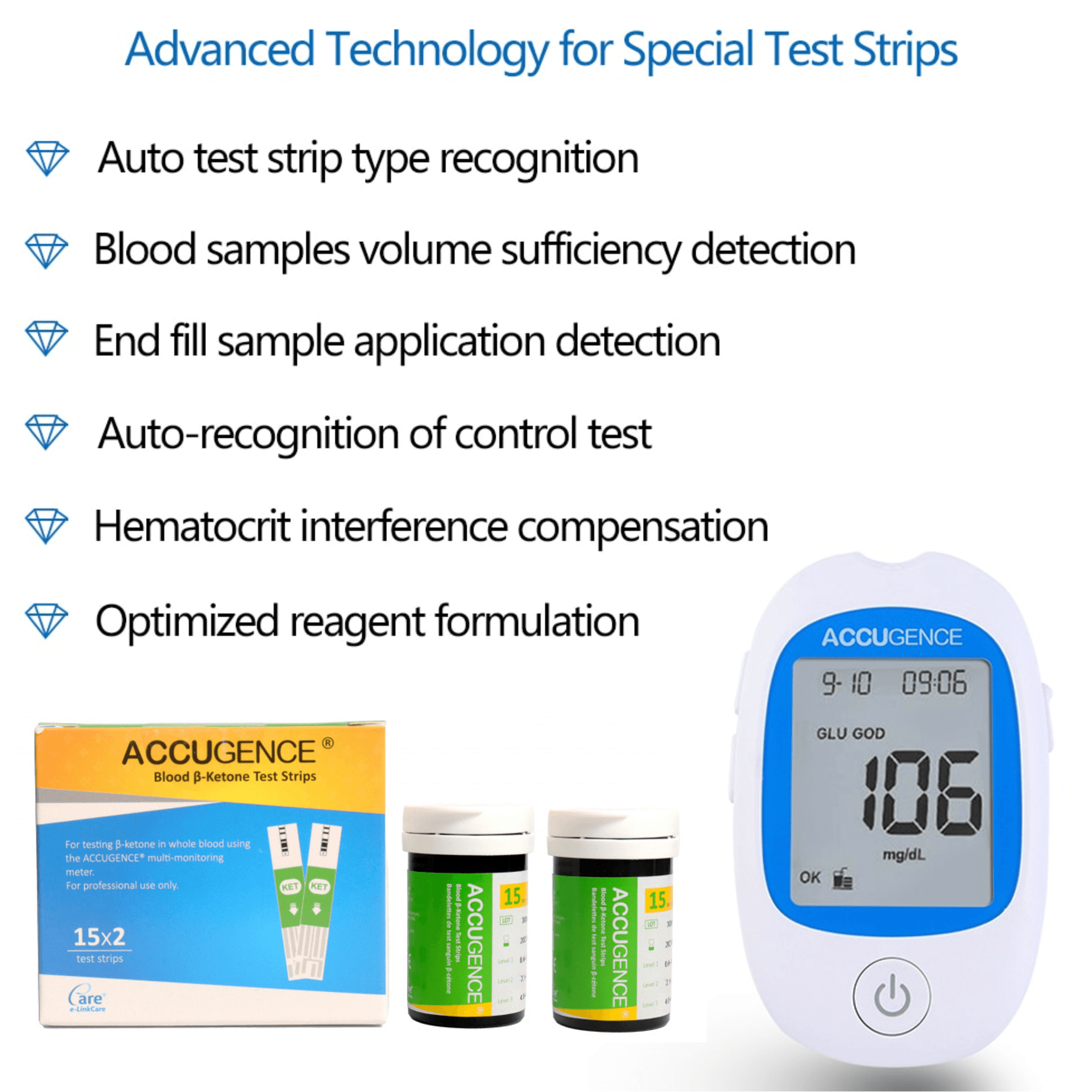 Blood Ketone Meter Starter Kit with 30 x beta-Ketone Strips - Omninela