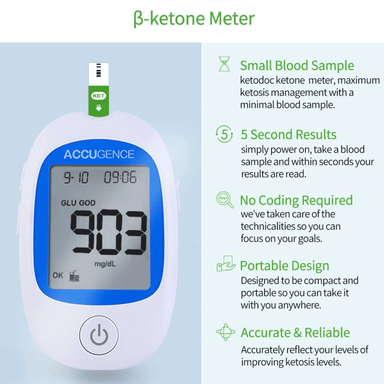 Blood Ketone Meter Starter Kit with 30 x beta-Ketone Strips - Omninela