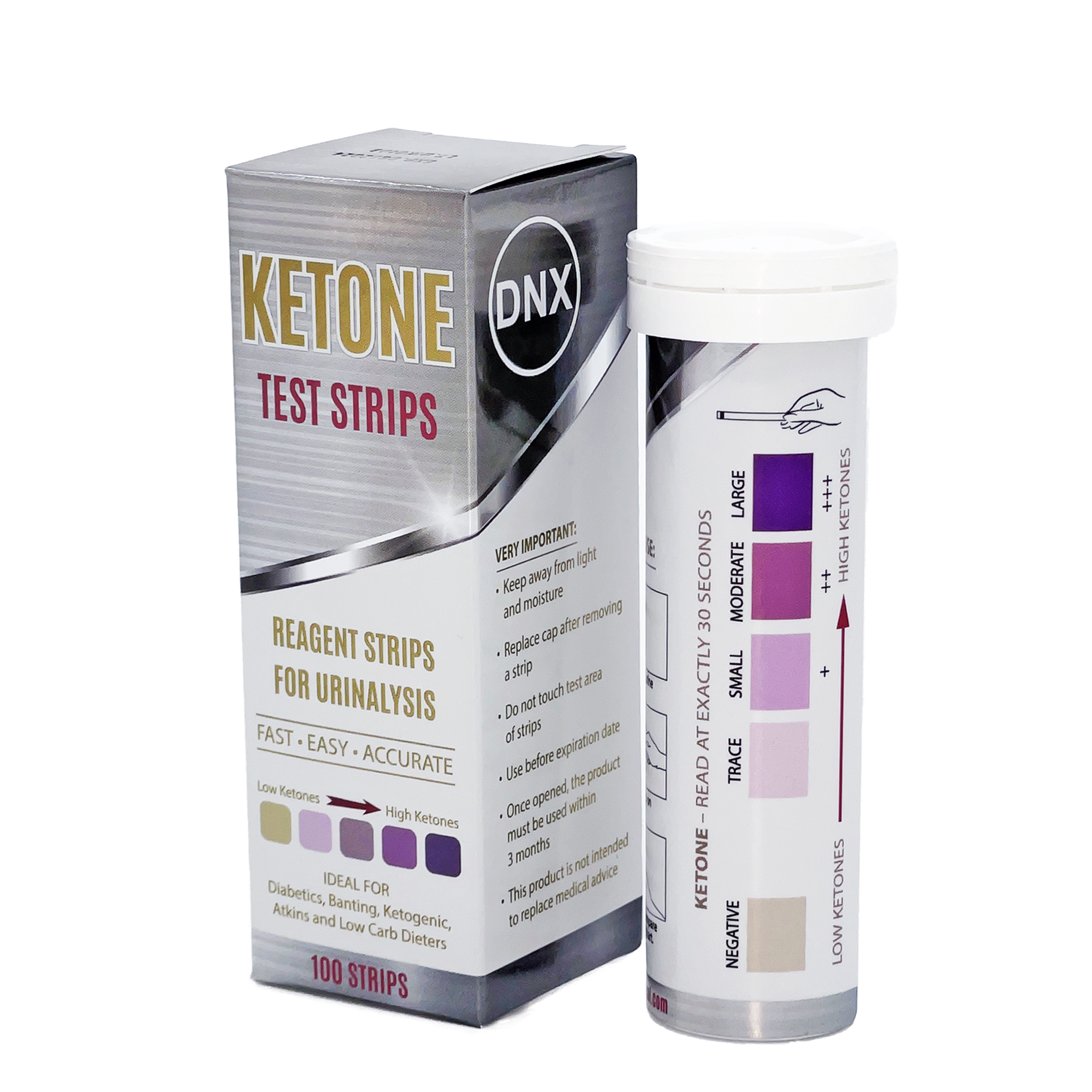 DNX Medical - Ketone Test Strips - 100 Pack - Omninela