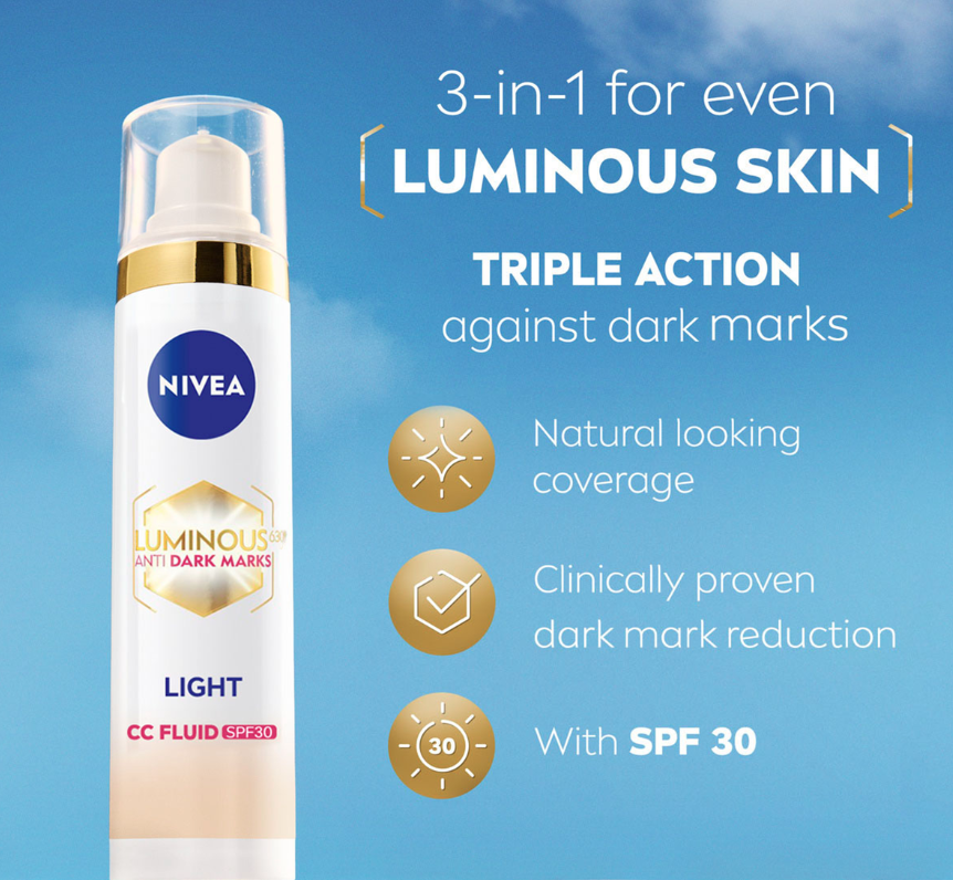 Nivea Luminous 630 3in1 Fluid SPF30 Medium 40ml