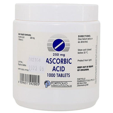 Ascorbic Acid 250 mg Tablets 1000 Portfolio - Omninela.co.za