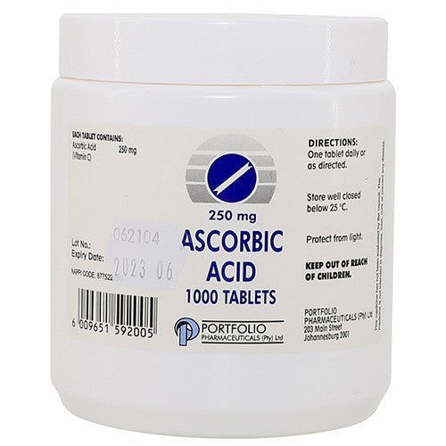 Ascorbic Acid 250 mg Tablets 1000 Portfolio - Omninela.co.za