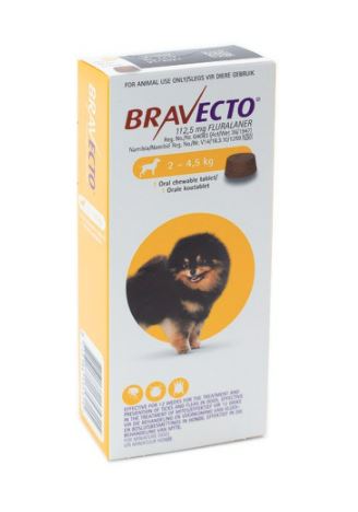 Bravecto Chewable Toy Dog 2 - 4.5Kg - 112.5mg - 1 Pack - Omninela.co.za