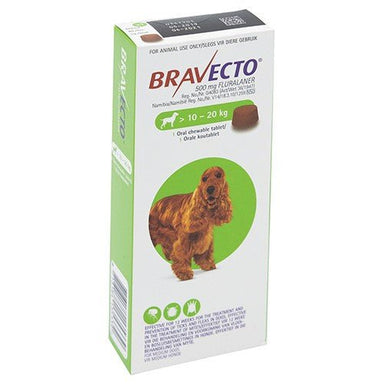 Bravecto Medium Dog - 10 - 20Kg - Chewable Tick & Flea Tablet - 1 Pack - Omninela.co.za