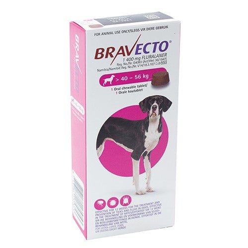 Bravecto Xlarge Dog - 40 - 56Kg - Chewable Tick & Flea Tablet - 1 Pack - Omninela.co.za