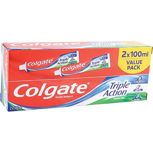 Colgate - Triple Action Toothpaste, Value Pack - 2 x 100ml - Omninela.co.za