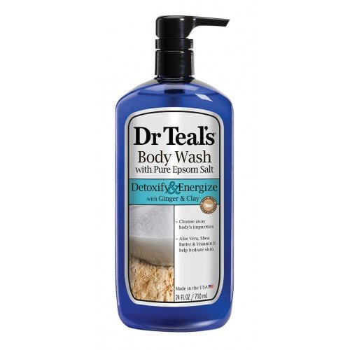 Dr Teal's Body Wash with Pure Epsom Salt, Detoxify and Energize, Ginger & Clay 710ml - Omninela.co.za