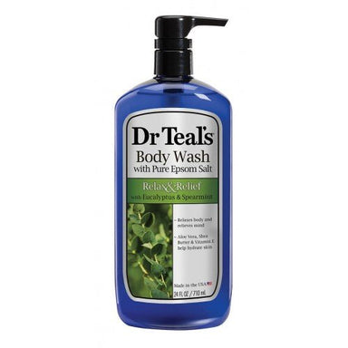 Dr Teal's Pure Epsom Salt Body Wash Relax & Relief with Eucalyptus & Spearmint 710ml - Omninela.co.za