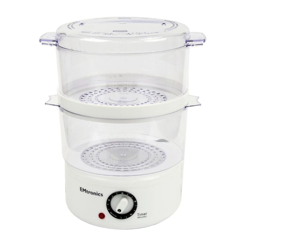 Emtronics 2 Tier Healthy Cooking Food Meat Vegetable Steamer 4 Litre Timer - Omninela.co.za