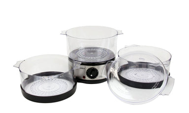 EMtronics 3 Tier Food Meat Fish Veg Steel Steamer 6 Litre with Timer - Omninela.co.za