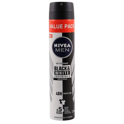 Nivea Deo Aerosol Blk & Wht Men 200 ml   I Omninela Medical