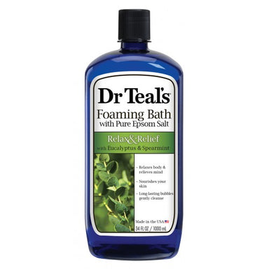 dr-teal's-foaming-bath-with-pure-epsom-salt,-relax-&-relief-with-eucalyptus-&-spearmint-1l