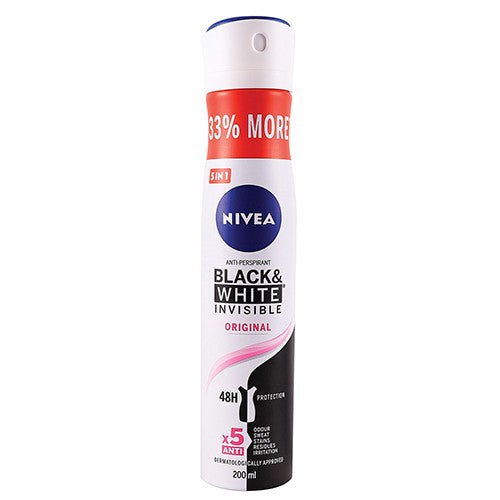 Nivea Deo Aerosol Blk & Wht Fem 200 ml   I Omninela Medical