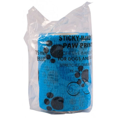 sticky-band-pet-bandages-paw-print-blue-75mm-cipla