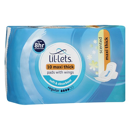 Lil-Lets Pads+Wings Maxi Regular Ular Scented 10 I Omninela Medical