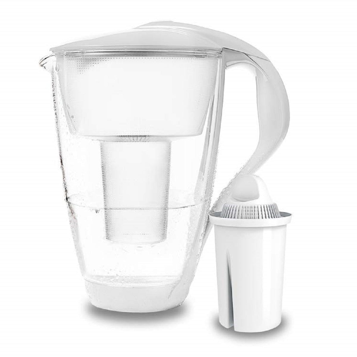 PearlCo Water Filter Jug Glass LED CLASSIC 2 Litre White Omninela