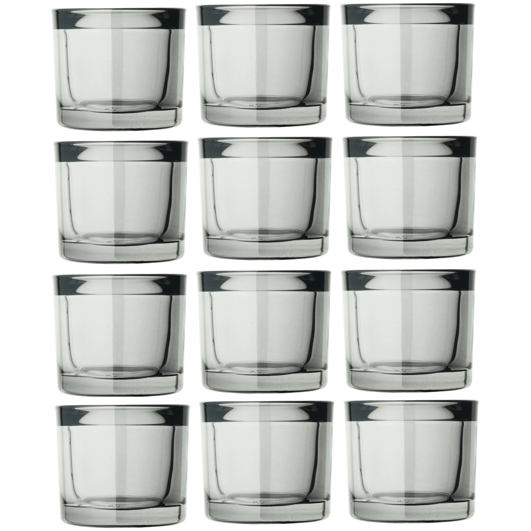 blomus-tealight-candle-holders:-smoky-grey-tinted-glass-6.5x6cm-mimo-x12