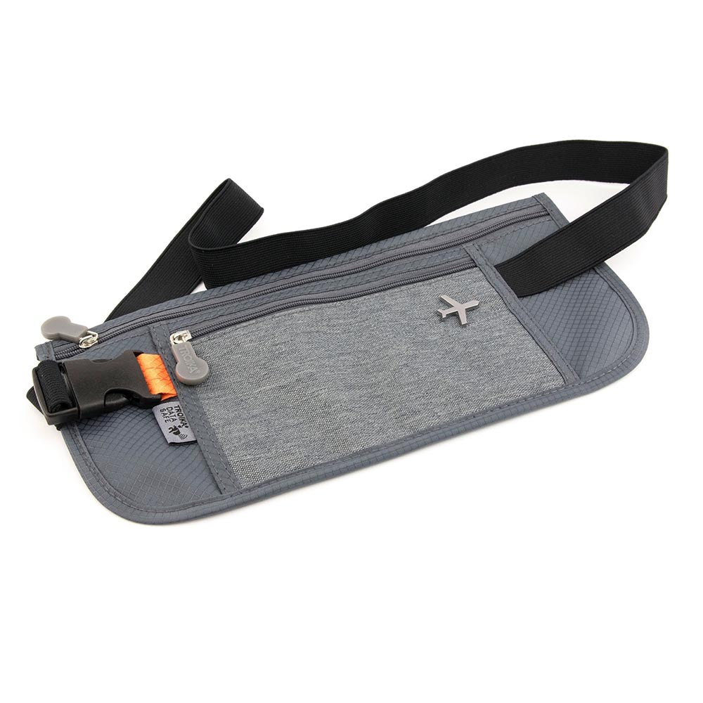 TROIKA Belt Bag with 2 Compartments and RFID Protection Safety