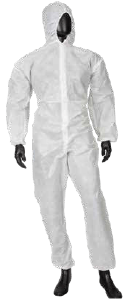 Coverall Disposable SFX 55 gsm Laminated Fused White - Omninela Medical