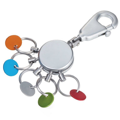 troika-keyring-with-carabiner-and-5-rings-patent-colour-–-matt