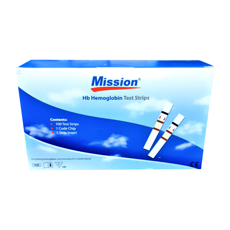 Mission® Hb Hemoglobin Strips 100 Pack - Omninela Medical
