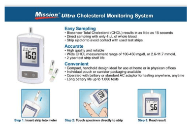 Mission® Ultra Cholesterol Monitor Kit - Omninela Medical