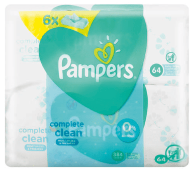 Pampers® Baby Wipes Complete Clean™ - 384 Wipes - 6 x 64 - Omninela Medical