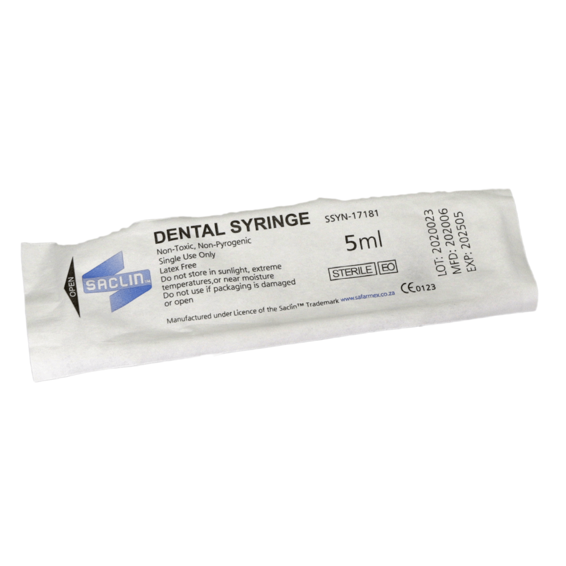Syringe Dental - Saclin - Luer Lock - 5 CC - 50 Pack - Omninela Medical